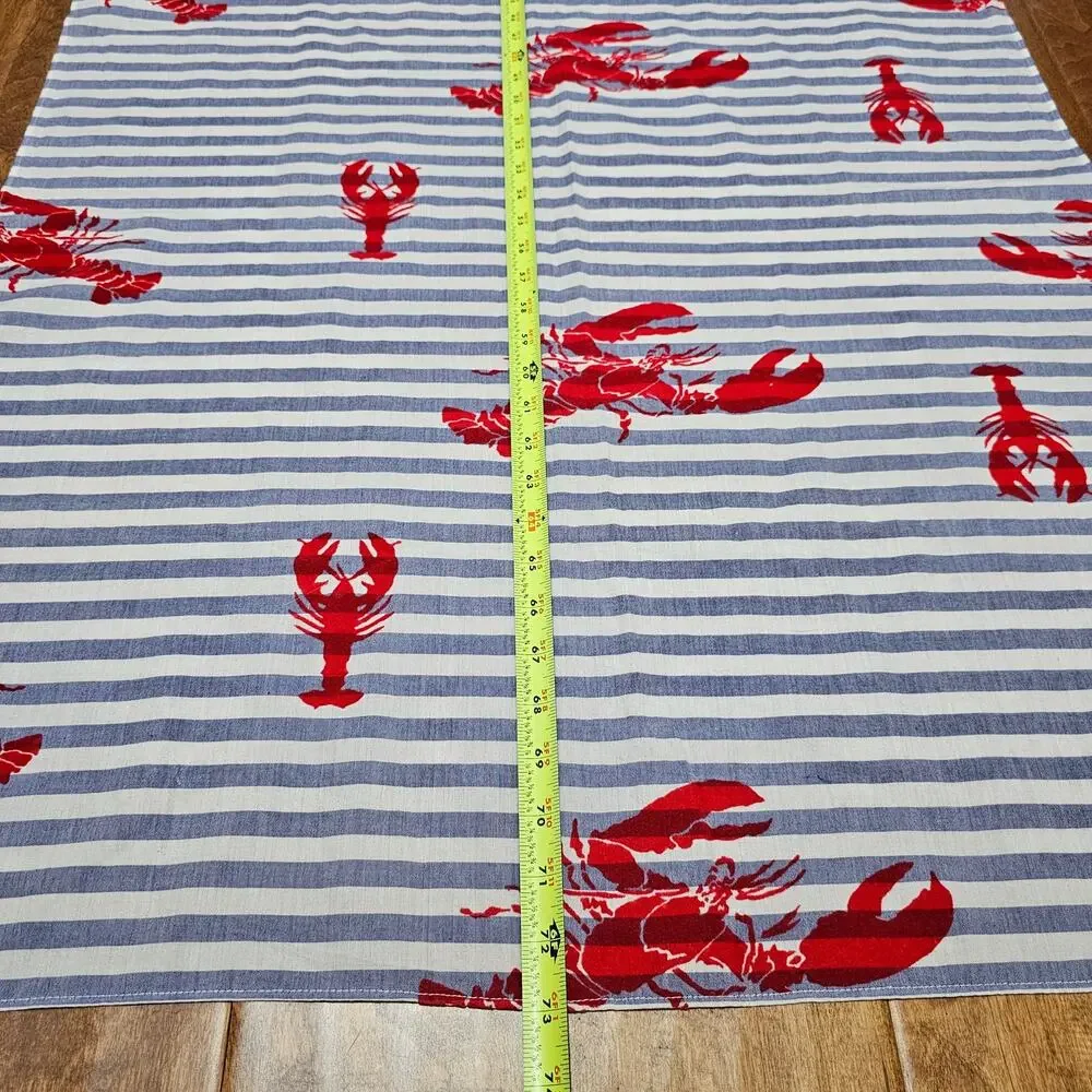 TALBOTS Nautical Preppy Striped White & Blue Red Velvety Lobster Scarf  73 x 28